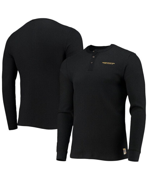 Men's Black Washington Football Team Thermal Henley Long Sleeve T-shirt