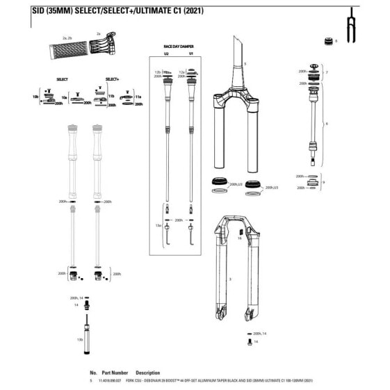 ROCKSHOX Bridge And Bars SID SL/Ultimate 44 Offset 35 mm