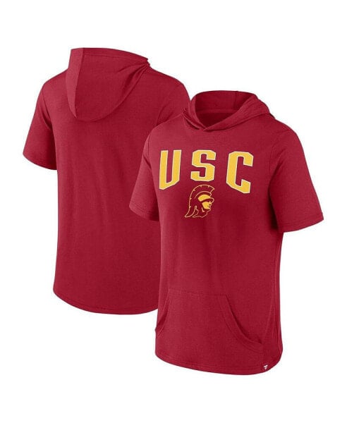 Men's Cardinal USC Trojans Outline Lower Arch Hoodie T-shirt