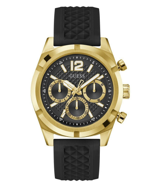 Guess Herren Armbanduhr RESISTANCE Multifunktion schwarz, gold 44 mm GW0729G2