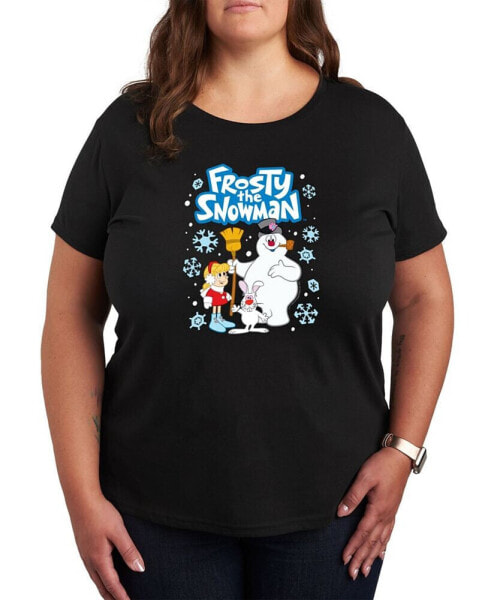 Air Waves Trendy Plus Size Frosty The Snowman Graphic T-shirt