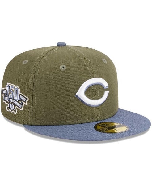 Men's Olive, Blue Cincinnati Reds 59FIFTY Fitted Hat