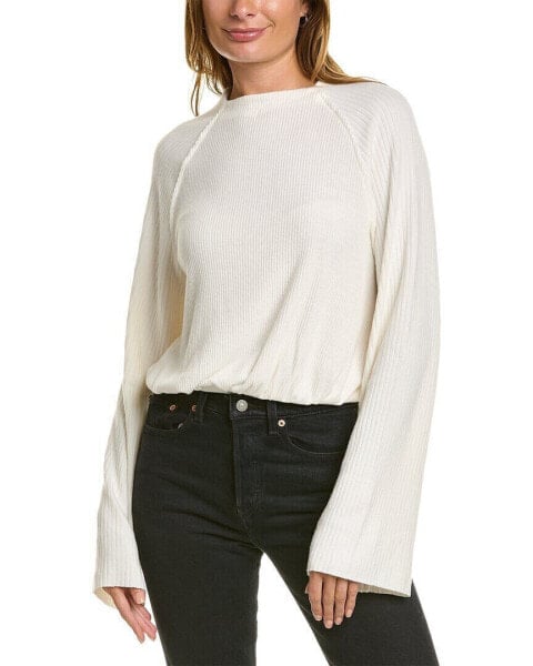 Project Social T Maxine Cozy Rib Top Women's White L