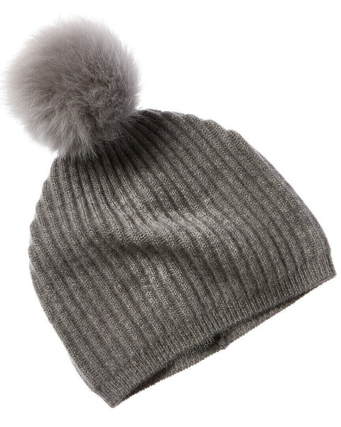 Головной убор шерстяной Amicale Cashmere Hat 100% кашемир Серый