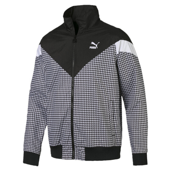 Puma Trend Aop Mcs Woven FullZip Jacket Mens Black Casual Athletic Outerwear 596