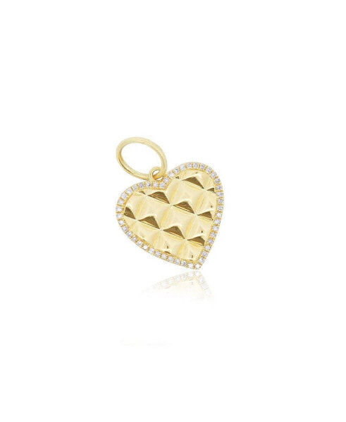 Studded Gold Heart Halo Charm