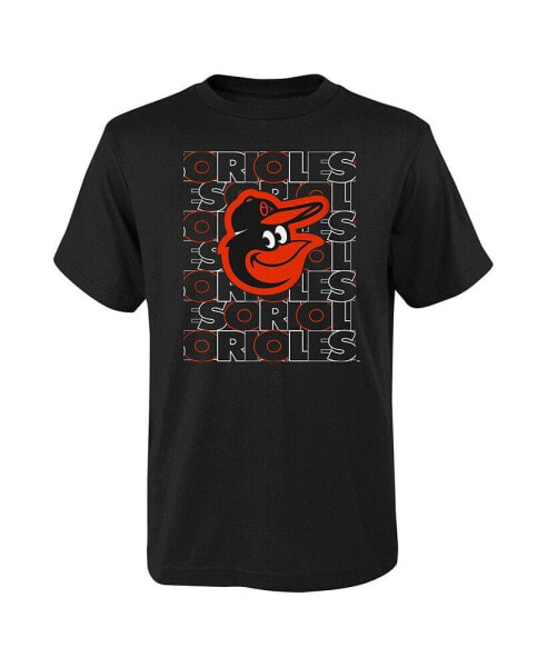 Big Boys Black Baltimore Orioles Letterman T-shirt