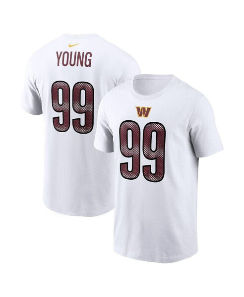 Men's Chase Young White Washington Commanders Player Name and Number T-shirt