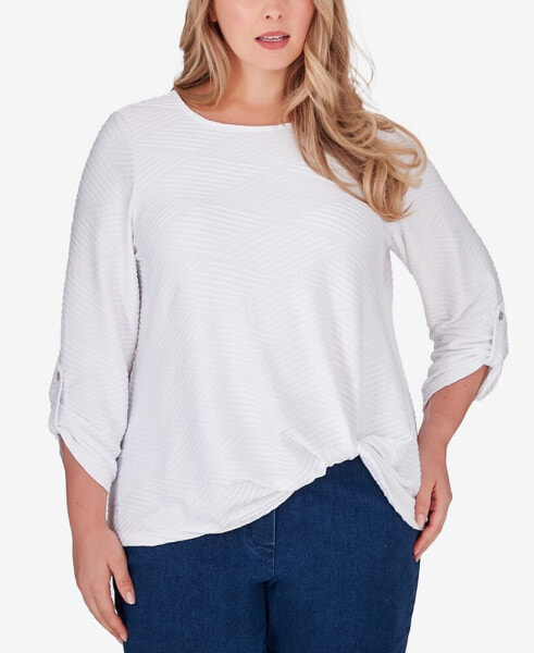 Топ Ruby Rd Plus Size Textured Knit  with Side