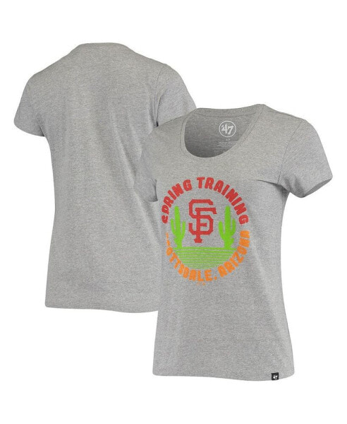 Women's Heathered Gray San Francisco Giants Spring Training Cactus Circle Scoop Neck T-shirt