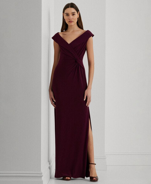 Women's Off-The-Shoulder Jersey Gown