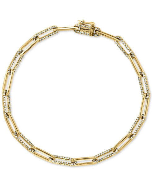 EFFY® Diamond Paperclip Link Bracelet (7/8 ct. t.w.) in 14k Gold