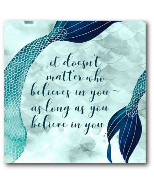 Mermaid Quotes II 24" x 24" Gallery-Wrapped Canvas Wall Art