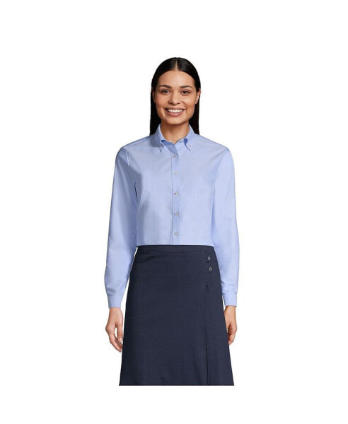 Women's School Uniform Long Sleeve Oxford Dress Shirt