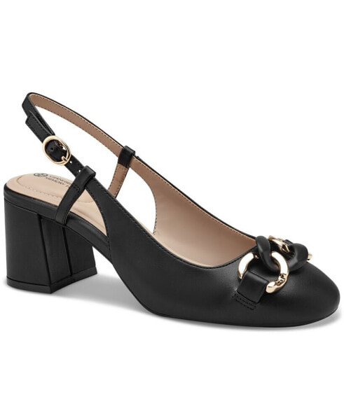 Women's Tatiaa Memory Foam Block Heel Slingback Pumps, Created for Macy's