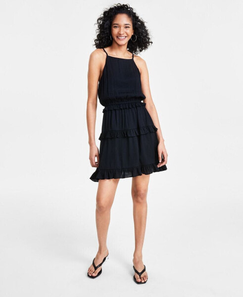 Women's Ruffled Sleeveless Mini Dress, Created for Macy's