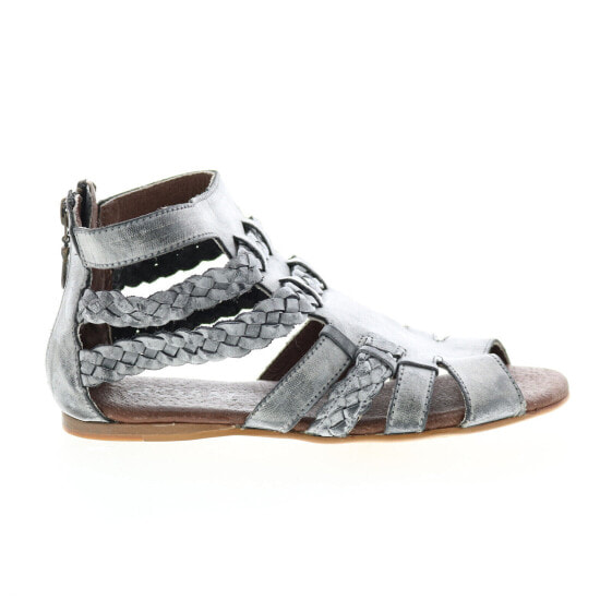 Roan by Bed Stu Willa F300003 Womens Gray Leather Zipper Strap Sandals Shoes 5