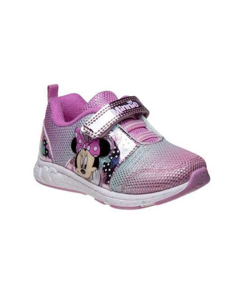 Little Girls Minnie Mouse Adjustable Strap Sneakers