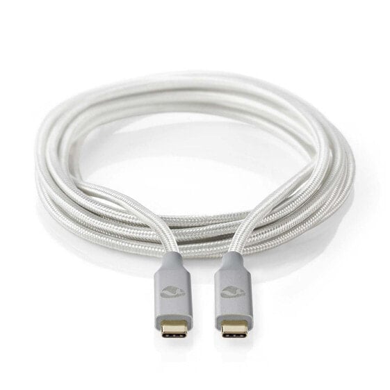 Nedis CCTB64020AL20 - 2 m - USB C - USB C - USB4 Gen 2x2 - 20000 Mbit/s - Silver