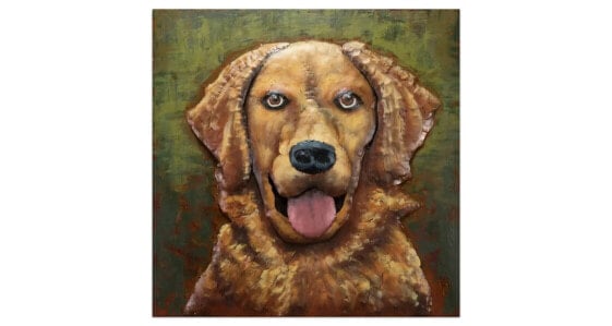 Картина KUNSTLOFT Golden Retriever 'Собака-поводырь месяца' 3D 80х80х5см