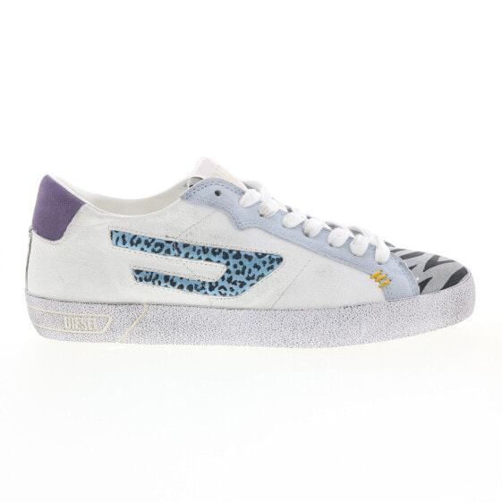 Кроссовки кеды женские Diesel S-Leroji Low White Pearl Blue Sky Blue