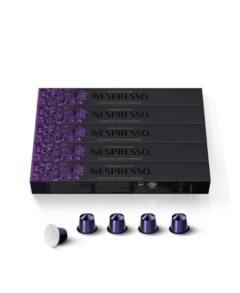 Эспрессо капсулы Nespresso OriginalLine, Ispirazione Firenze Arpeggio, из темно обжаренного кофе эспрессо, 50 штук, объем 1.35 унции.