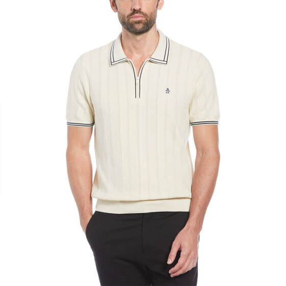 ORIGINAL PENGUIN 1/4 Zip Tipped short sleeve polo