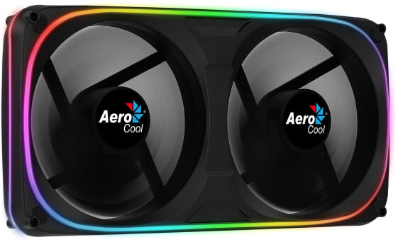 AEROCOOL ADVANCED TECHNOLOGIES Aerocool ASTRO24 Dual Fan PC 12cm ARGB LED Antivibration Support Black - Fan - 12 cm - 1000 RPM - 17.8 dB - 80.3 cfm - Black