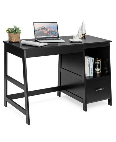 47.5 Inch Modern Home Computer Desk with 2 Storage Drawers