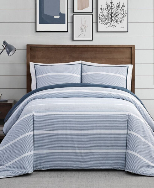 Niari Yarn Dye Stripe 3 Piece Duvet Cover Set, Full/Queen