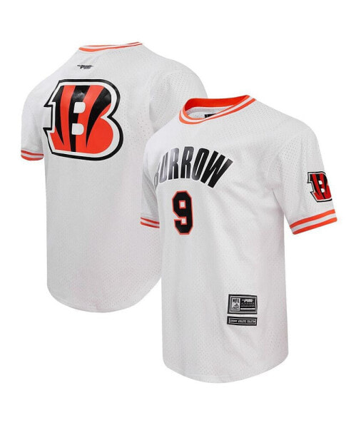 Men's Joe Burrow White Cincinnati Bengals Player Name and Number Mesh T-shirt