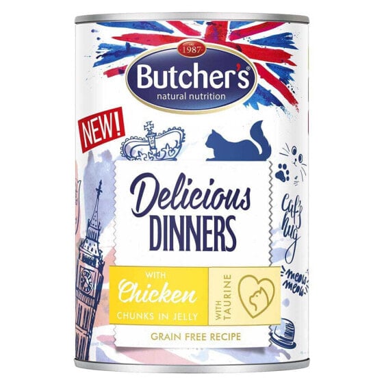 BUTCHER´S Delicious Dinners Chunks Of Chicken In Jelly 400g Wet Cat Food