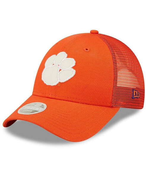 Women's Orange Clemson Tigers 9FORTY Logo Spark Trucker Snapback Hat