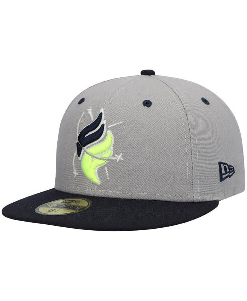 Men's Gray Columbia Fireflies Authentic Collection Team Alternate 59FIFTY Fitted Hat