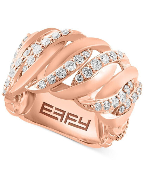 EFFY® Diamond Chain Link Inspired Statement Ring (7/8 ct. t.w.) in 14k Rose Gold