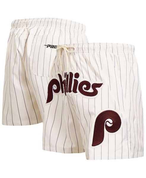 Men's Cream Philadelphia Phillies Pinstripe Retro Classic Woven Shorts