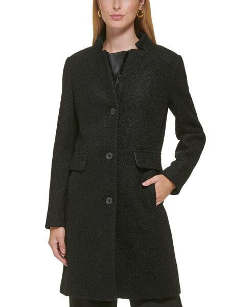 Women's Single-Breasted Boucle Walker Coat, Created for Macy's