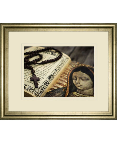 Rosary in Bible by Kbuntu Framed Print Wall Art, 34" x 40"