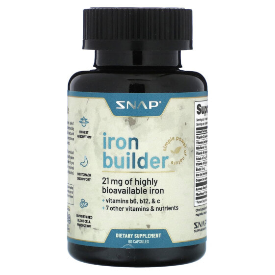 Железо Snap Supplements Iron Builder, 60 капсул