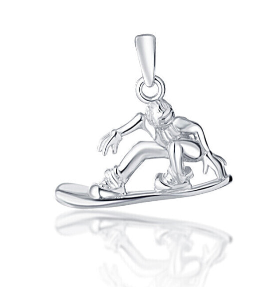 Stylish silver pendant Snowboarder SVLP0783XH20000