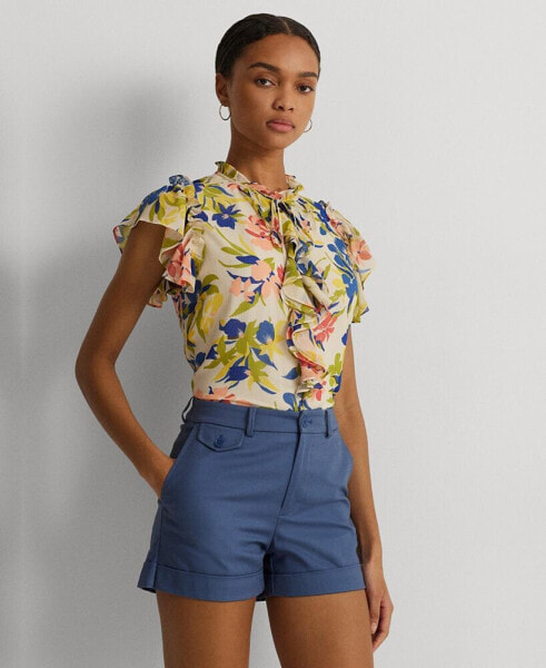 Women's Ruffled Floral Blouse