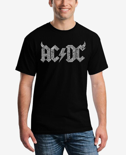 Men's Word Art ACDC Song Titles T-shirt