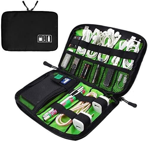 Cable Organizer Bag Electronic Accessories Travel Electronics Organizer Cable Case for Power Bank, Camera, iPad and Memory Card