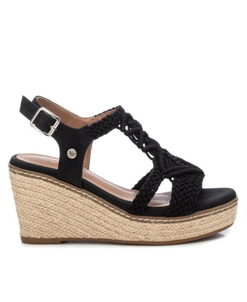 Women's Jute Wedge Sandals By Black