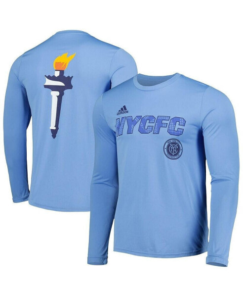 Men's Sky Blue New York City FC Jersey Hook AEROREADY Long Sleeve T-shirt