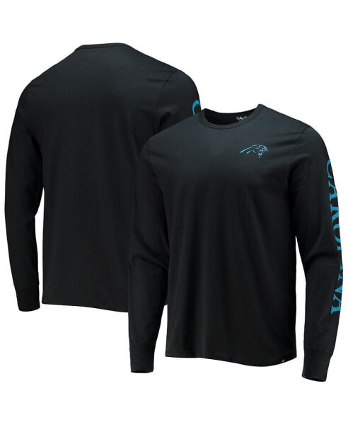 Men's '47 Black Carolina Panthers Franklin Long Sleeve T-shirt