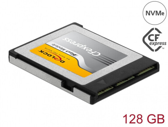 Delock CFexpress memory card - 128 GB - CFexpress - 1450 MB/s - 450 MB/s - Black - Silver