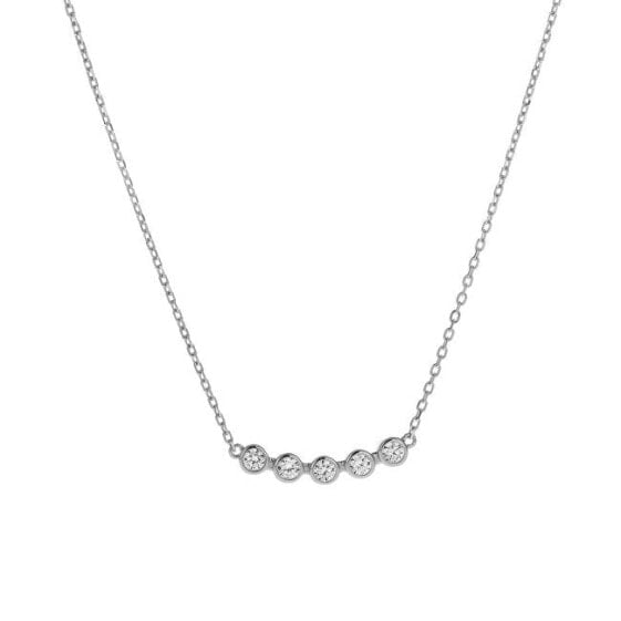 Sparkling silver necklace with cubic zirconia AJNA0014