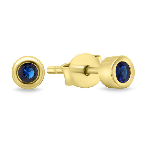 Timeless gold-plated earrings with blue zircons EA609YB