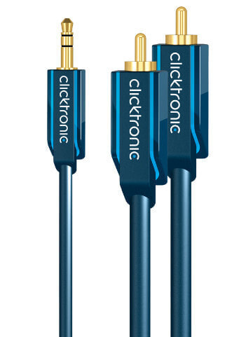 Аудио- и видеотехника Clicktronic Кабель 1m MP3 Adapter - 3.5mm - Male - 2 x RCA - Male - 1 м - синий